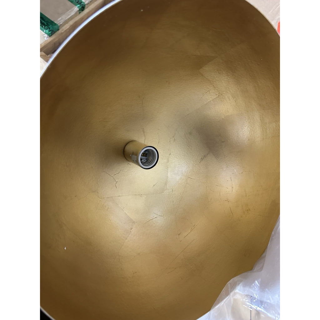 Regina Andrew Sigmund Small Dome Pendant Light (15” W)-White & Gold