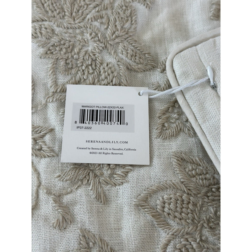 Marigot Pillow Cover (22” SQ)-Flax Beige - The Home Decor Outlet