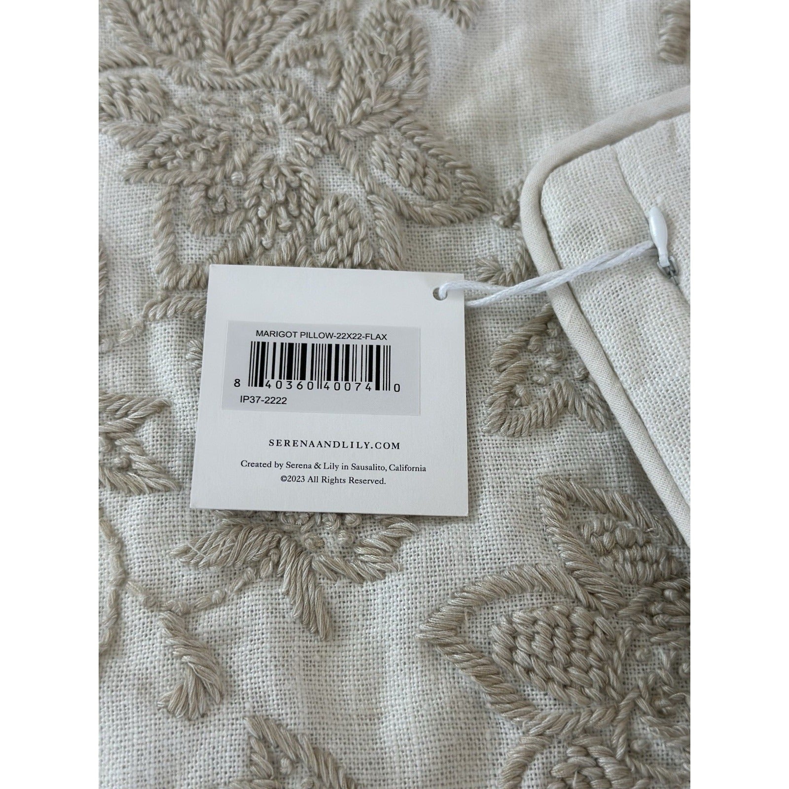 Marigot Pillow Cover (22” SQ)-Flax Beige - The Home Decor Outlet