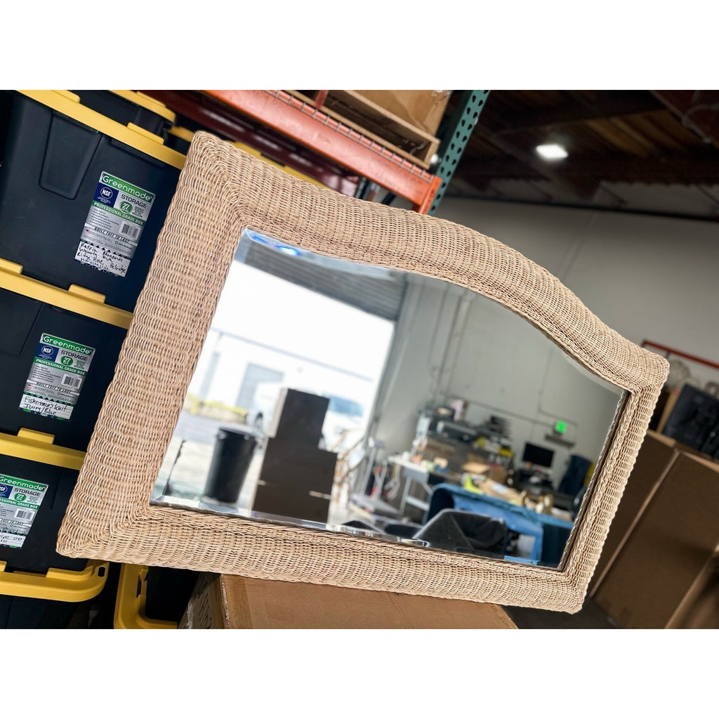 Woven Rattan Dune Mirror-Natural Brown