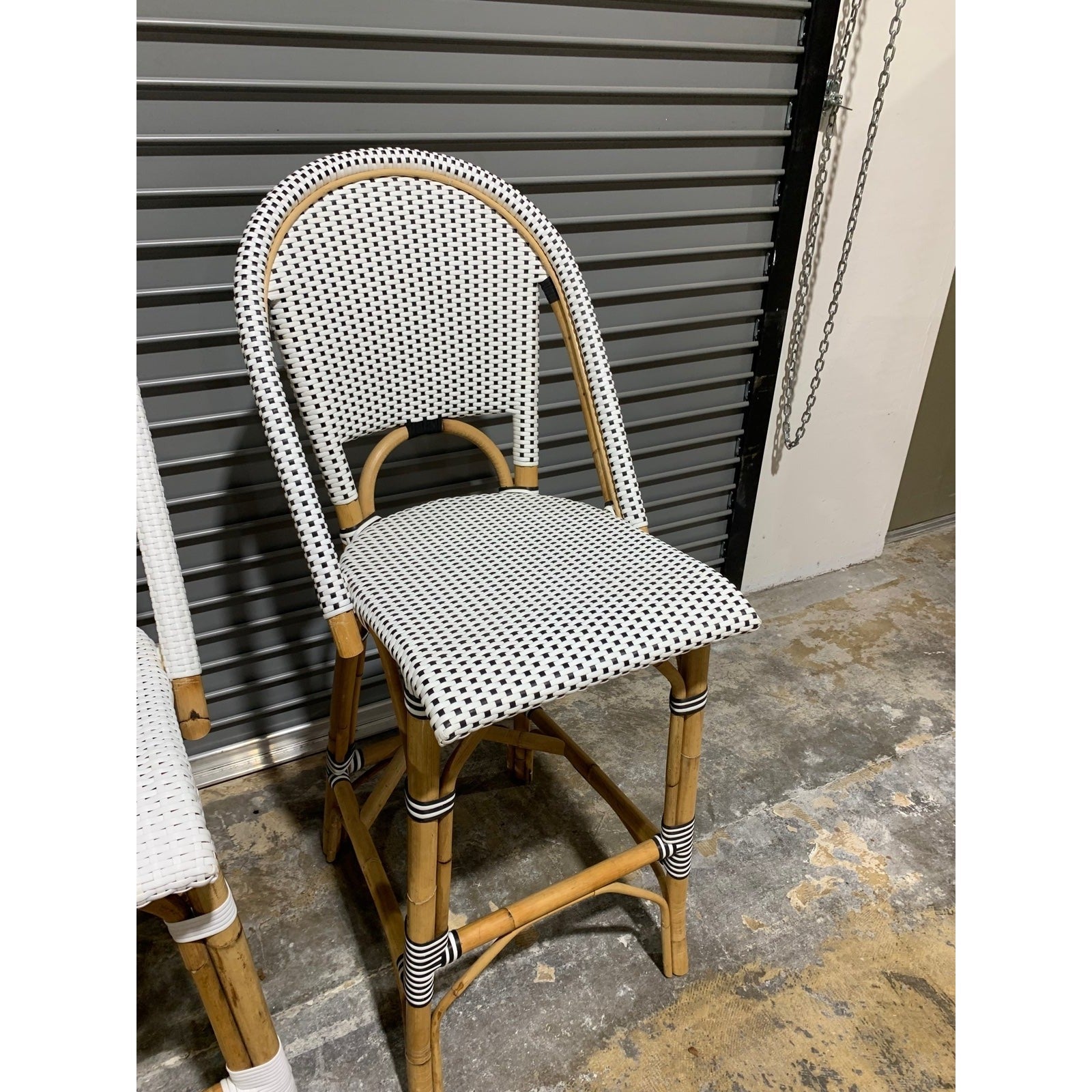 Riviera Counter Stool-Black/White
