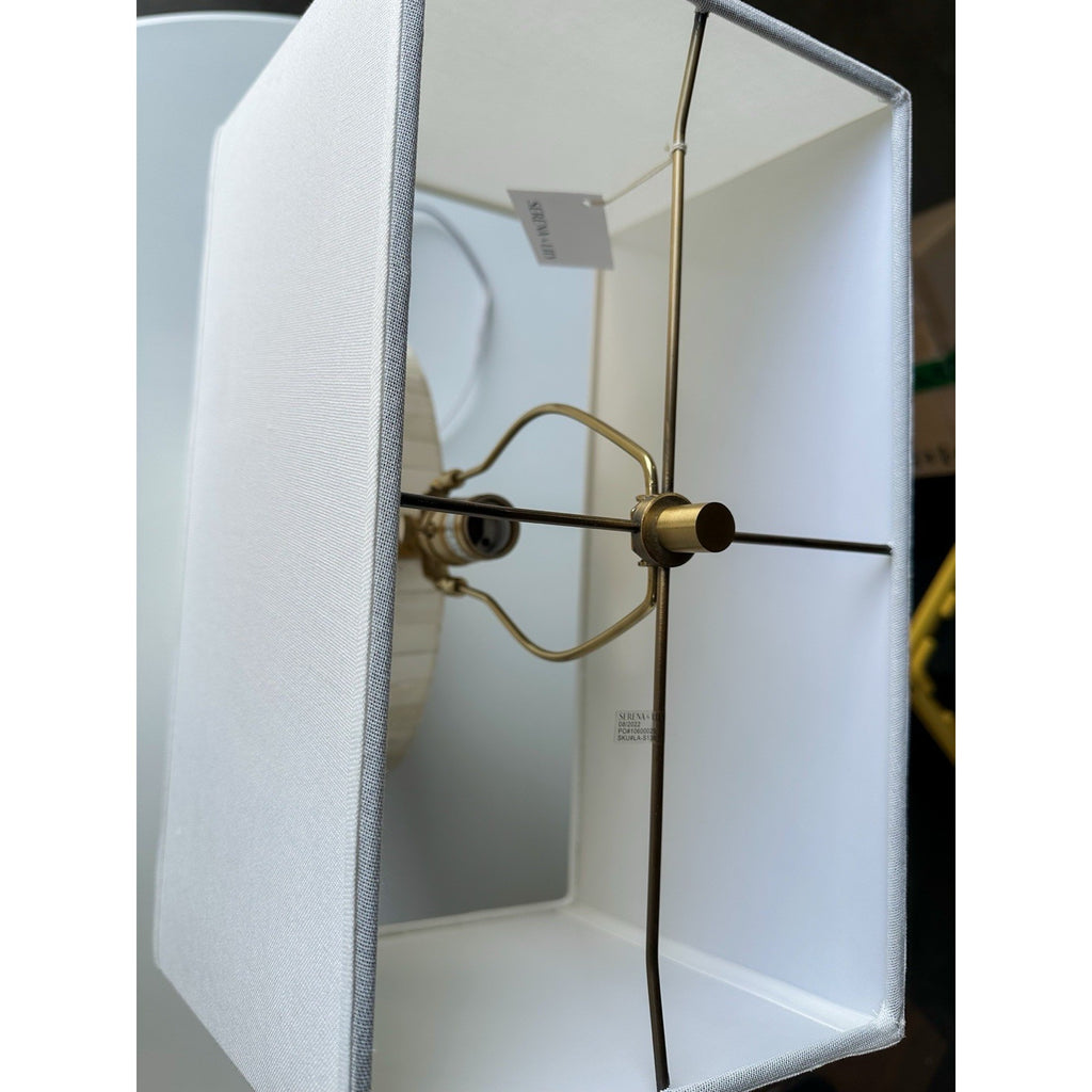 Bower Coastal Table Lamp-Beige/Brass Accents