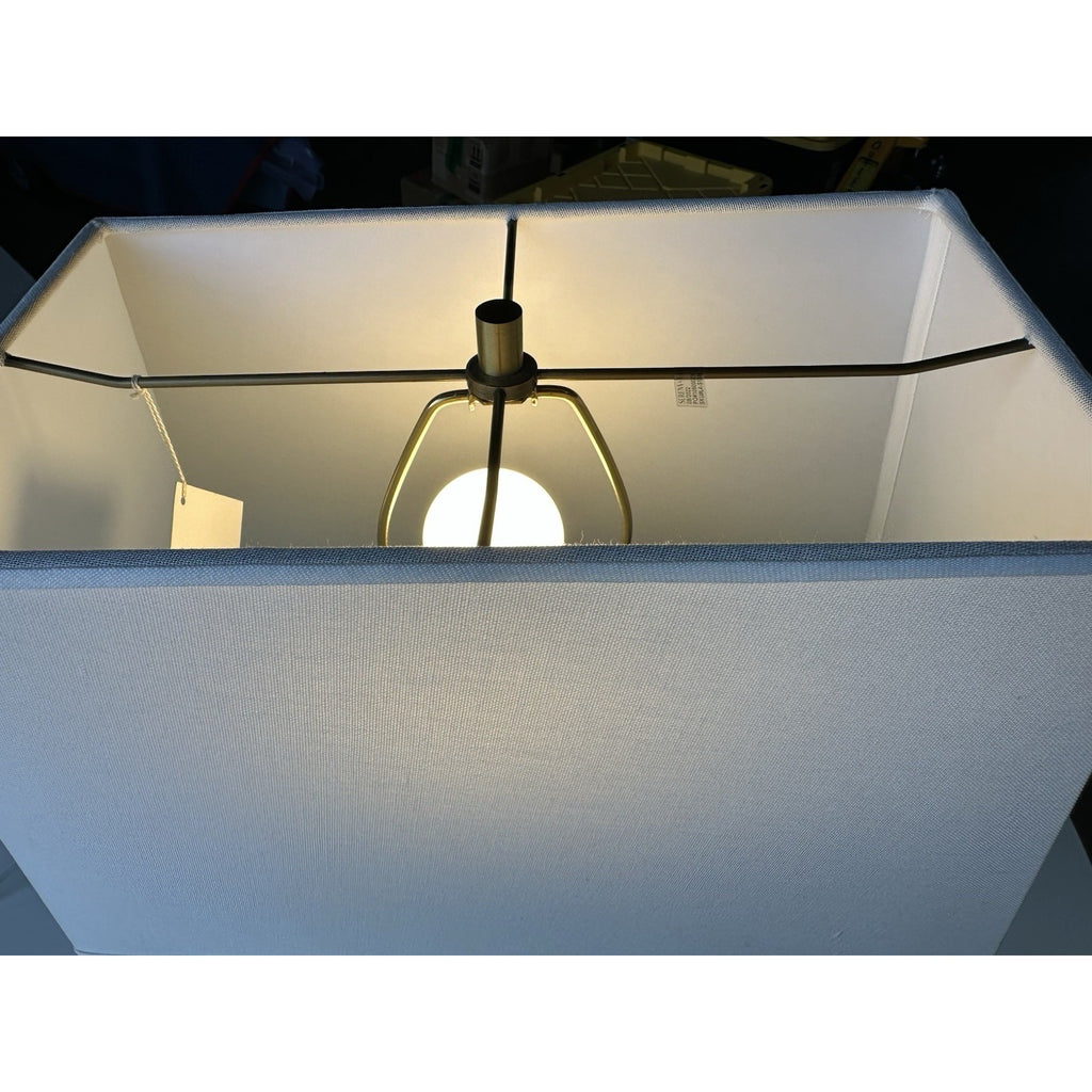 Bower Coastal Table Lamp-Beige/Brass Accents