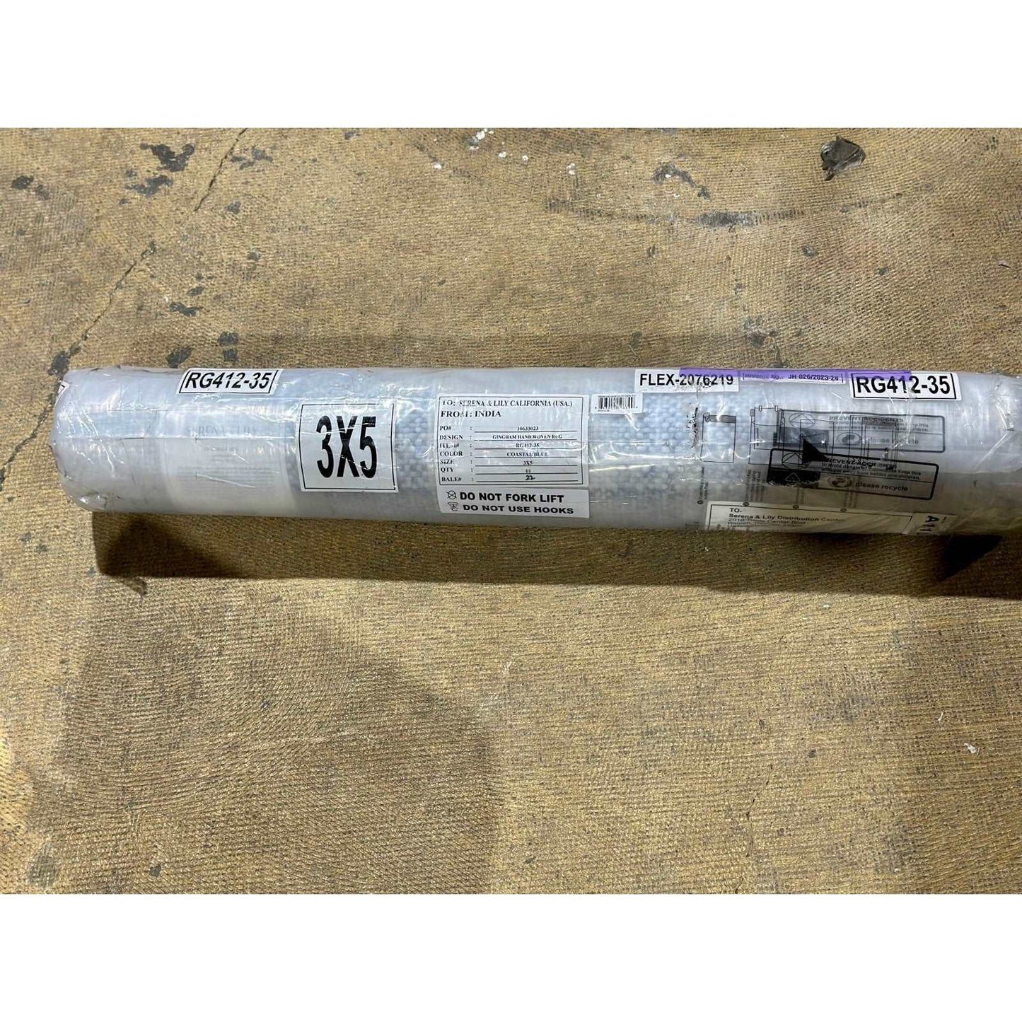 Gingham Rug (3’x5’)Coastal Blue The Home Decor Outlet