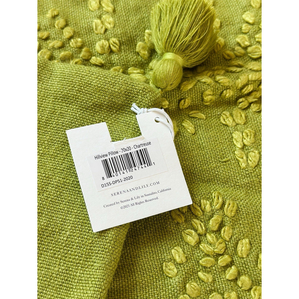 Hillview Pillow Cover (20” SQ)-Chartreuse Green - The Home Decor Outlet