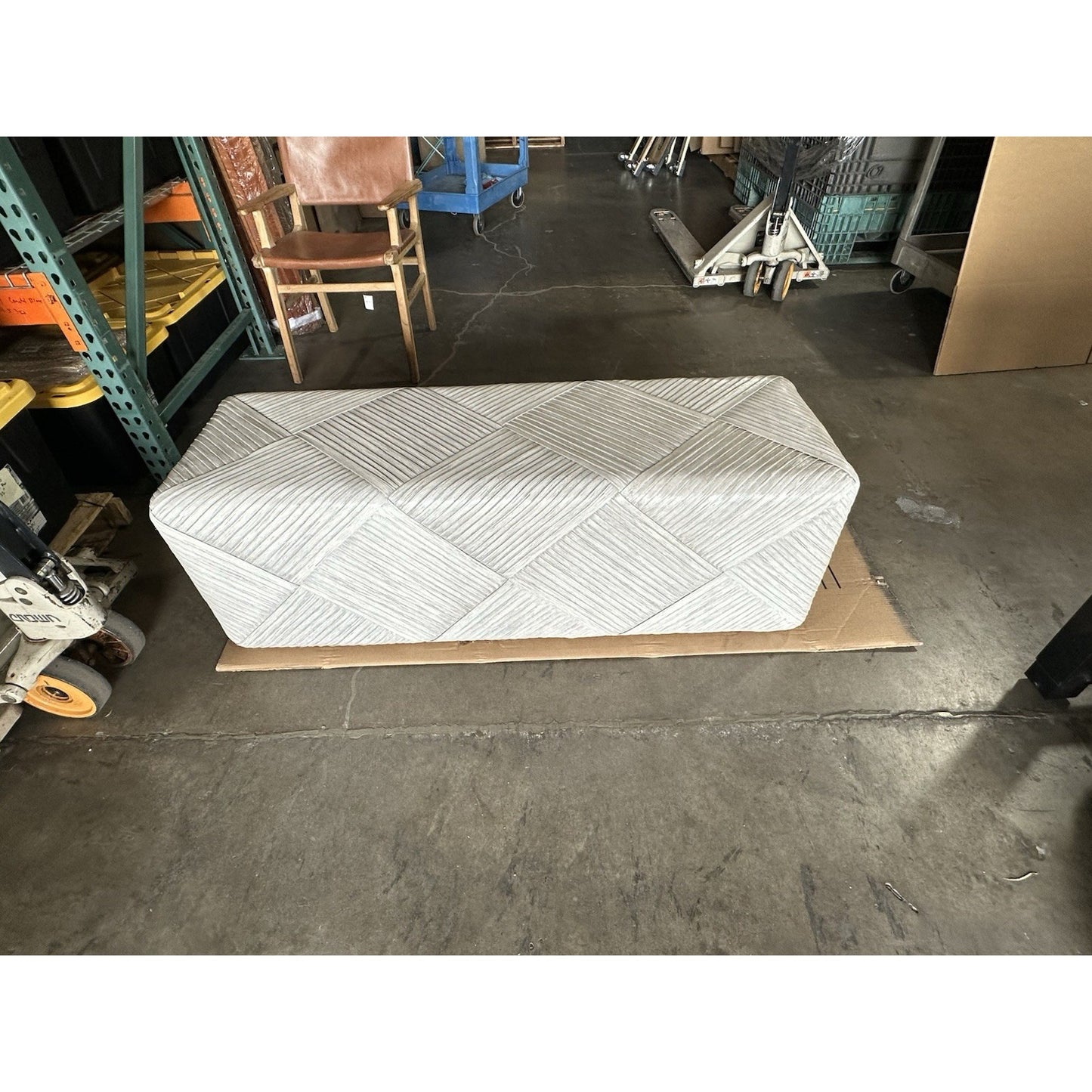 PALECEK Portrero Coastal Rattan Handcrafted Bench-White