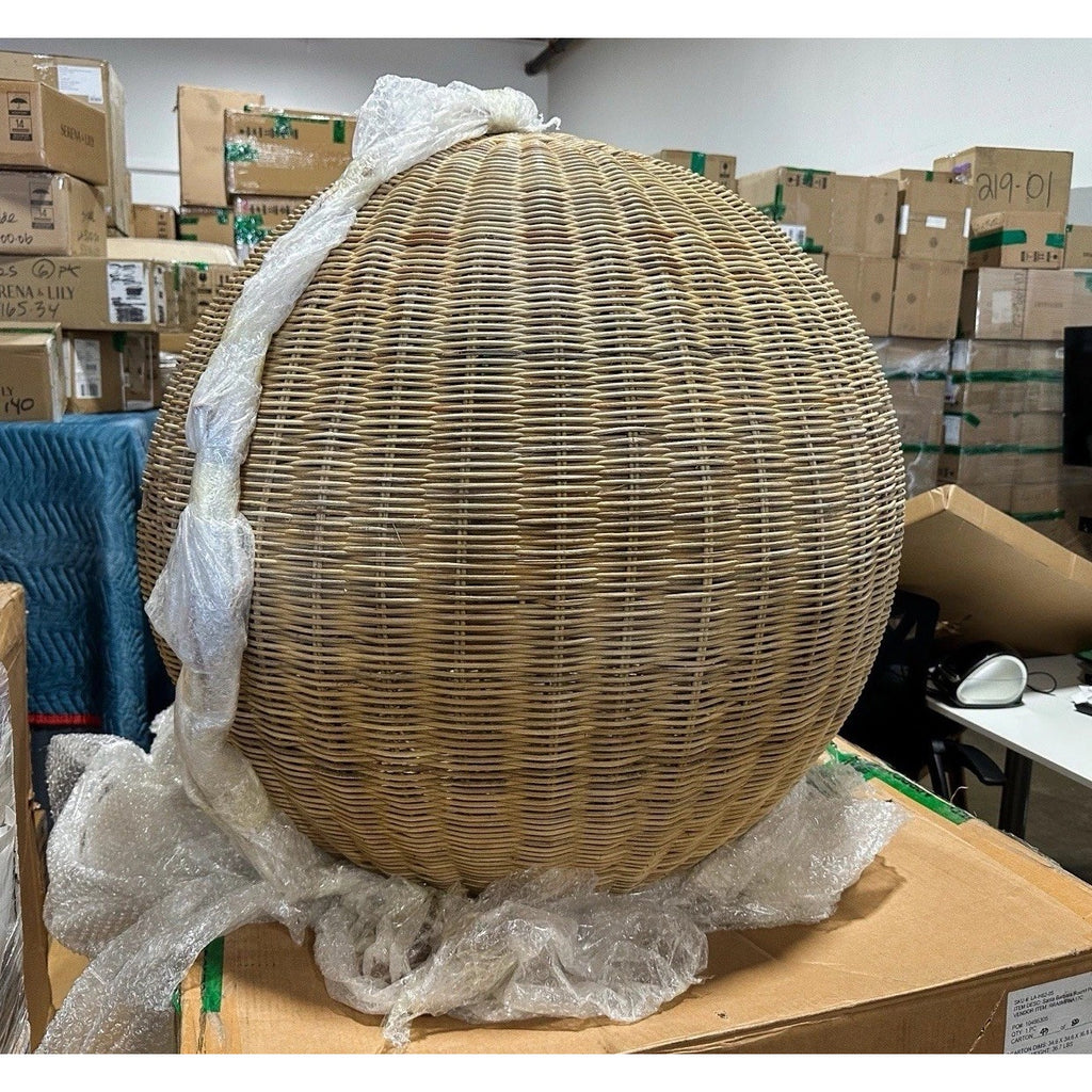 Santa Barbara Rattan Round Pendant (34” DIAM)-Natural Brown