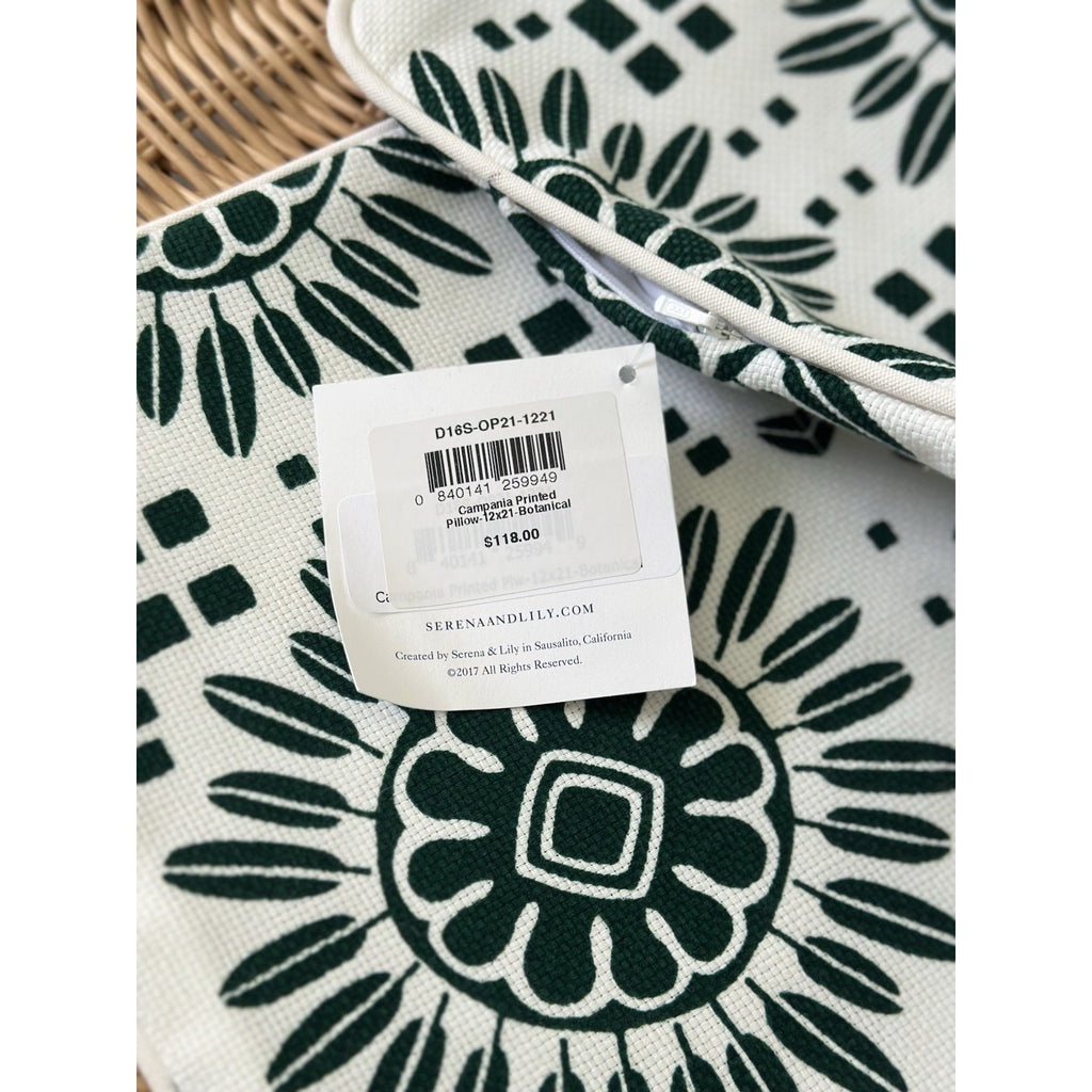 Campania Pillow Cover (12”x21”)-Botanical Green