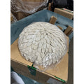 Atwater Coconut Shell Flush Mount (Small)-Natural Beige