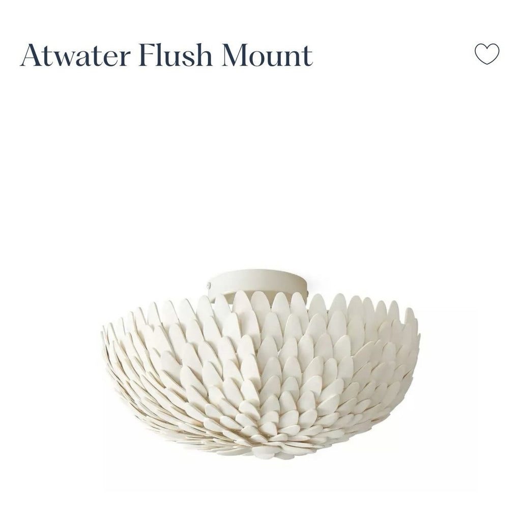 Atwater Coconut Shell Flush Mount (Small)-Natural Beige