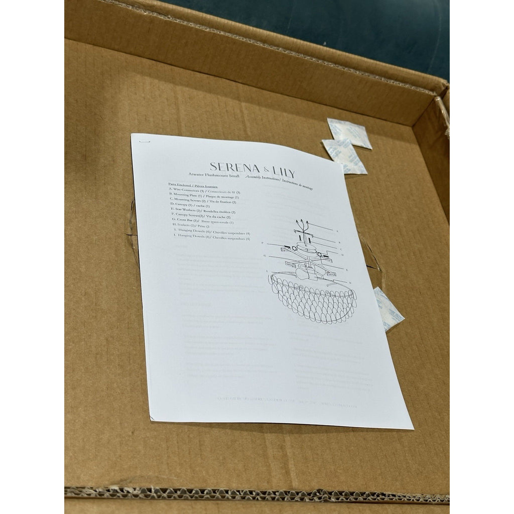 Atwater Coconut Shell Flush Mount (Small)-Natural Beige