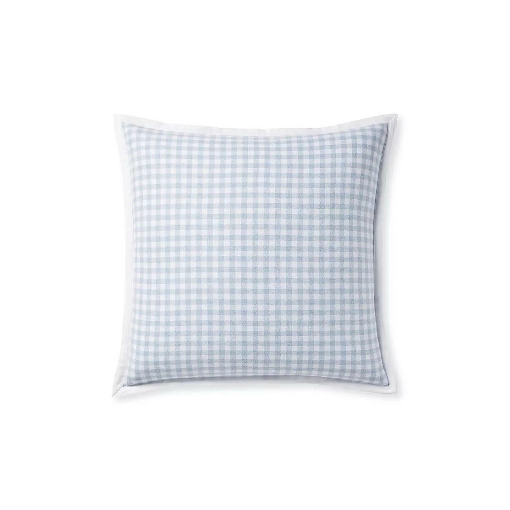 Belvedere Flannel Euro Pillow Shams (Set of 2)-Blue Gingham