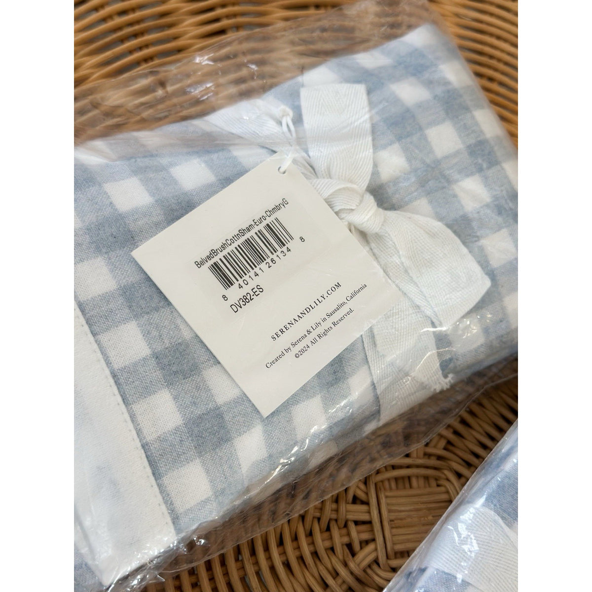 Belvedere Flannel Euro Pillow Shams (Set of 2)-Blue Gingham