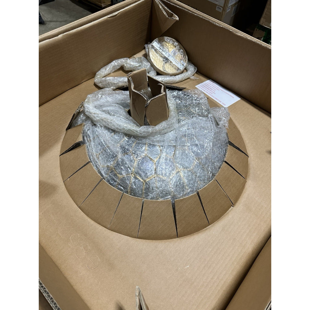 Capiz Honeycomb Large Round Pendant Light (29” DIAM)-Brass Gold