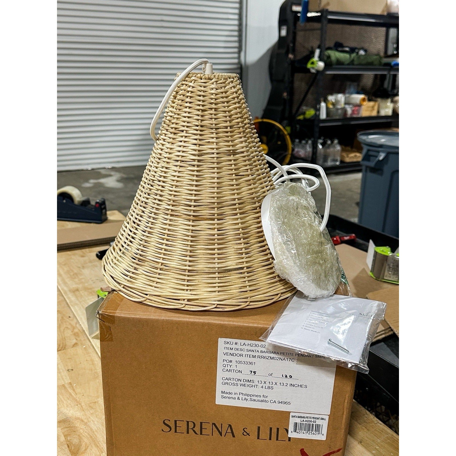 Santa Barbara Rattan Petite Small (12.5” DIAM) Pendant-Natural