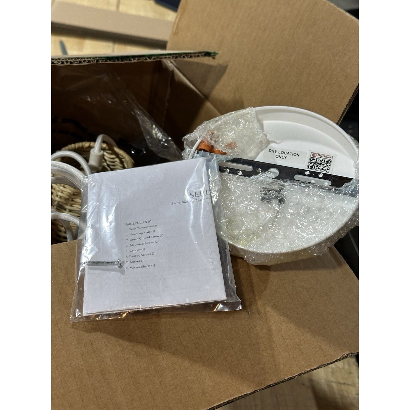 Santa Barbara Rattan Petite Small (12.5” DIAM) Pendant-Natural