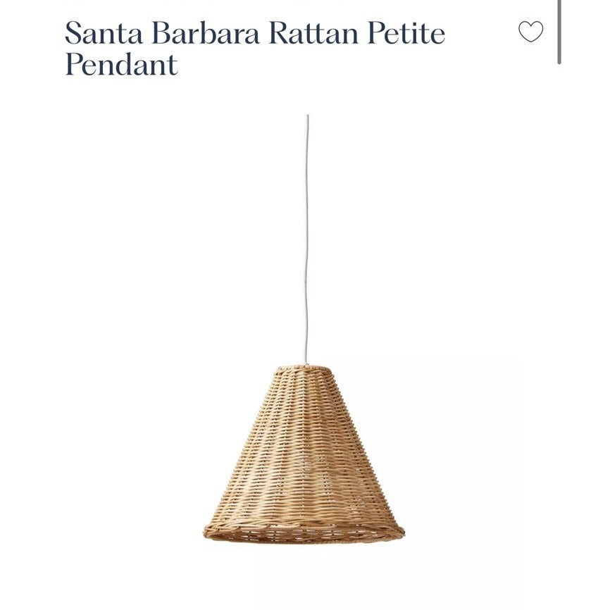 Santa Barbara Rattan Petite Small (12.5” DIAM) Pendant-Natural