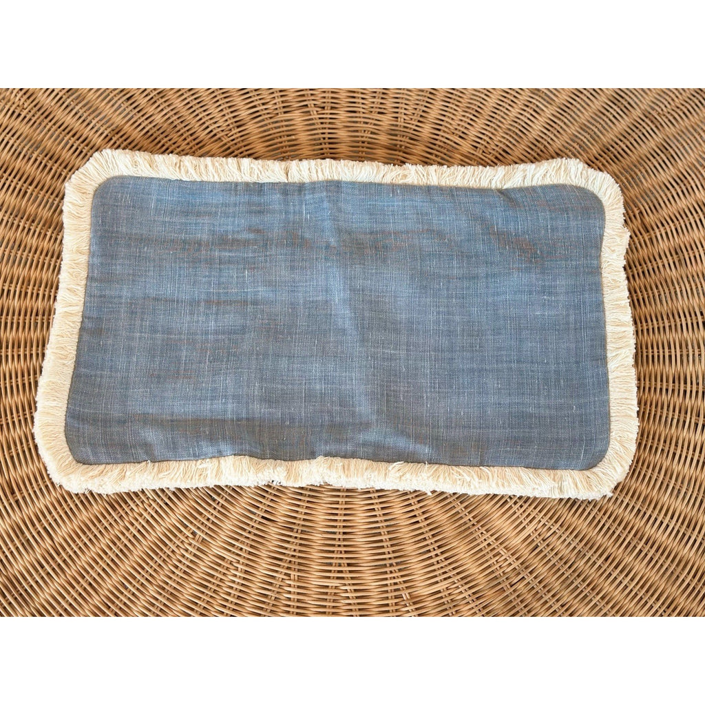 Bowden Linen Pillow Cover (12”x21”)-Coastal Blue - The Home Decor Outlet