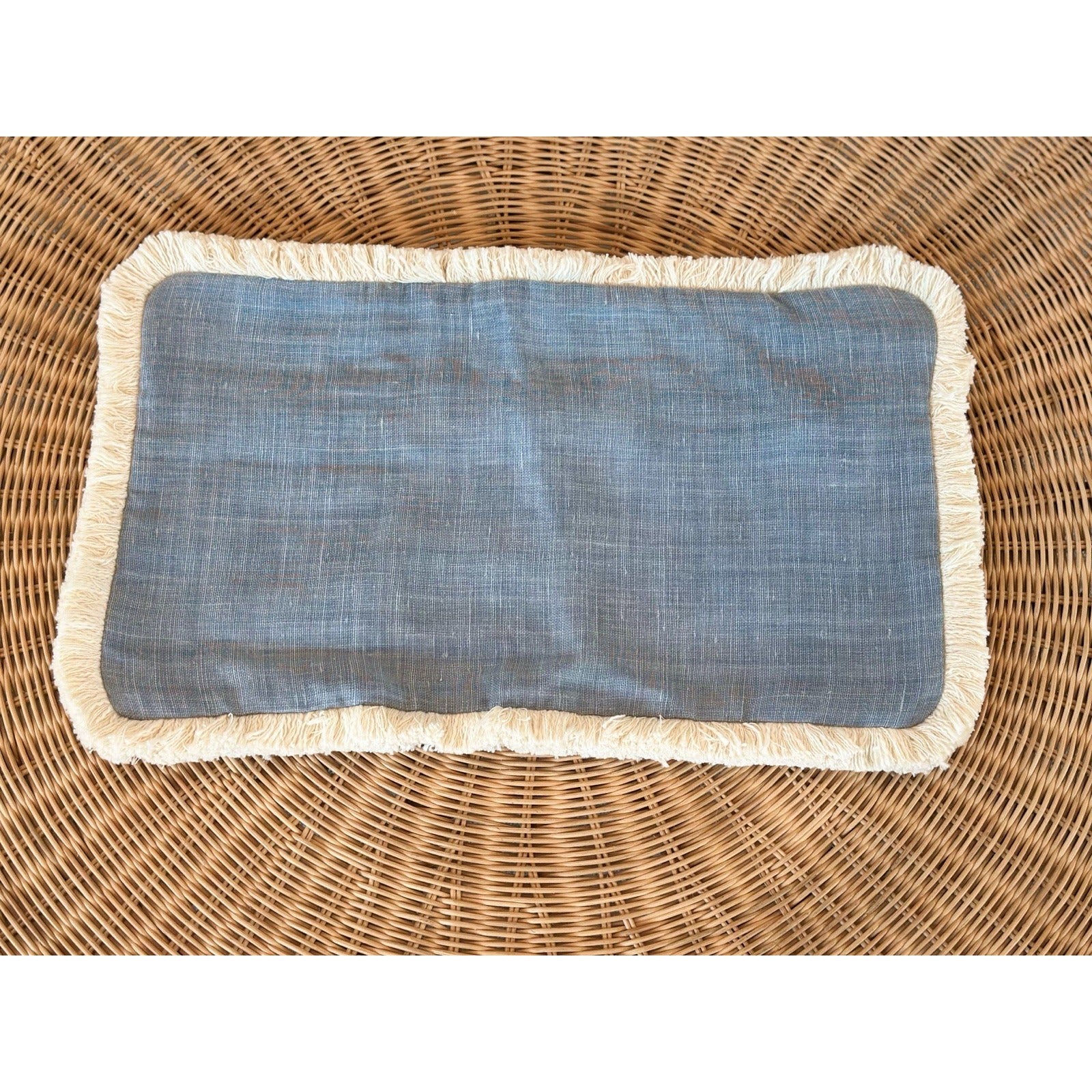 Bowden Linen Pillow Cover (12”x21”)-Coastal Blue - The Home Decor Outlet