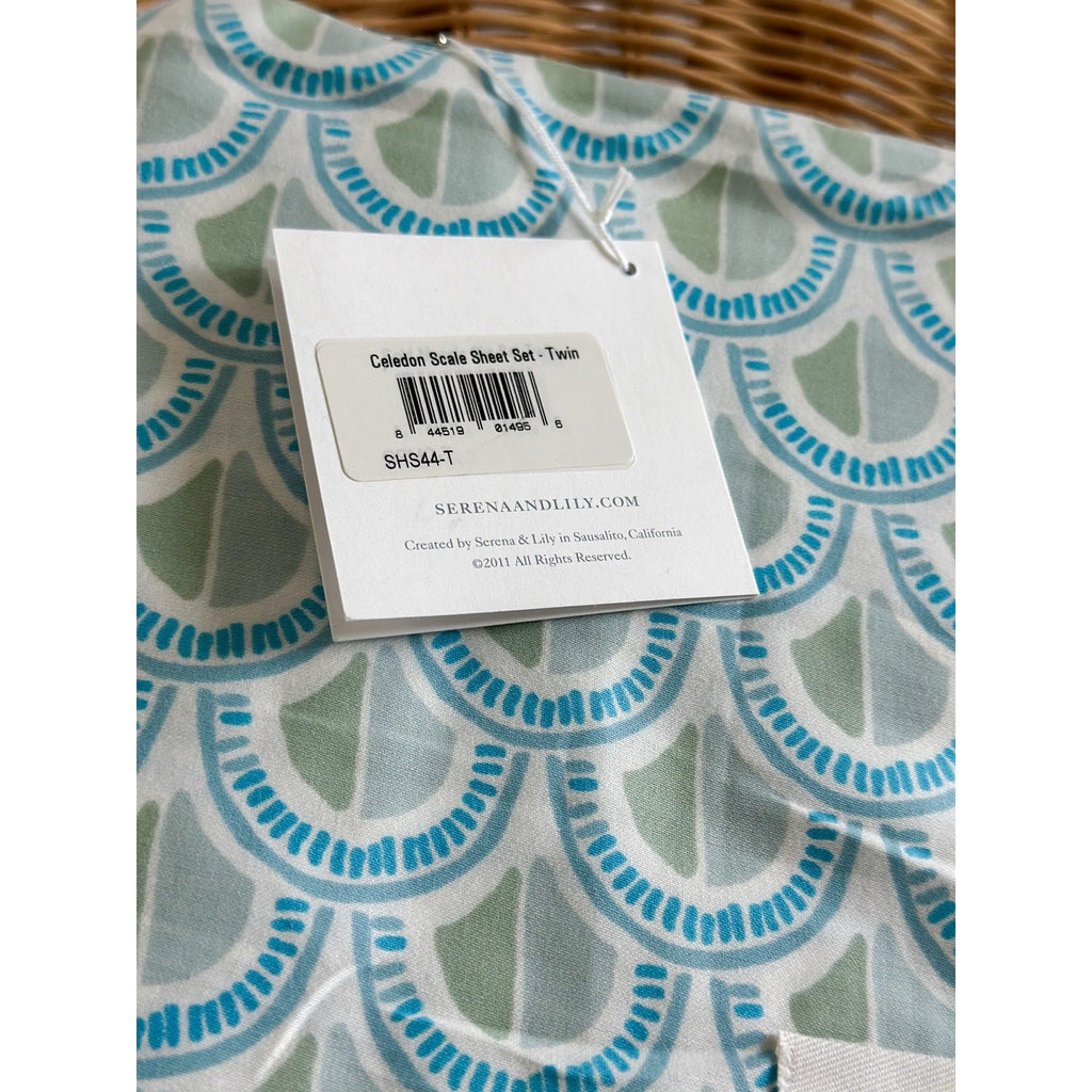 Celedon Scale Sheet Set (Twin)-Blue/Green - The Home Decor Outlet