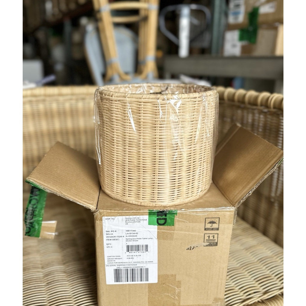 Springview Petite Lamp Drum Shade-Rattan/Wicker-Natural Brown