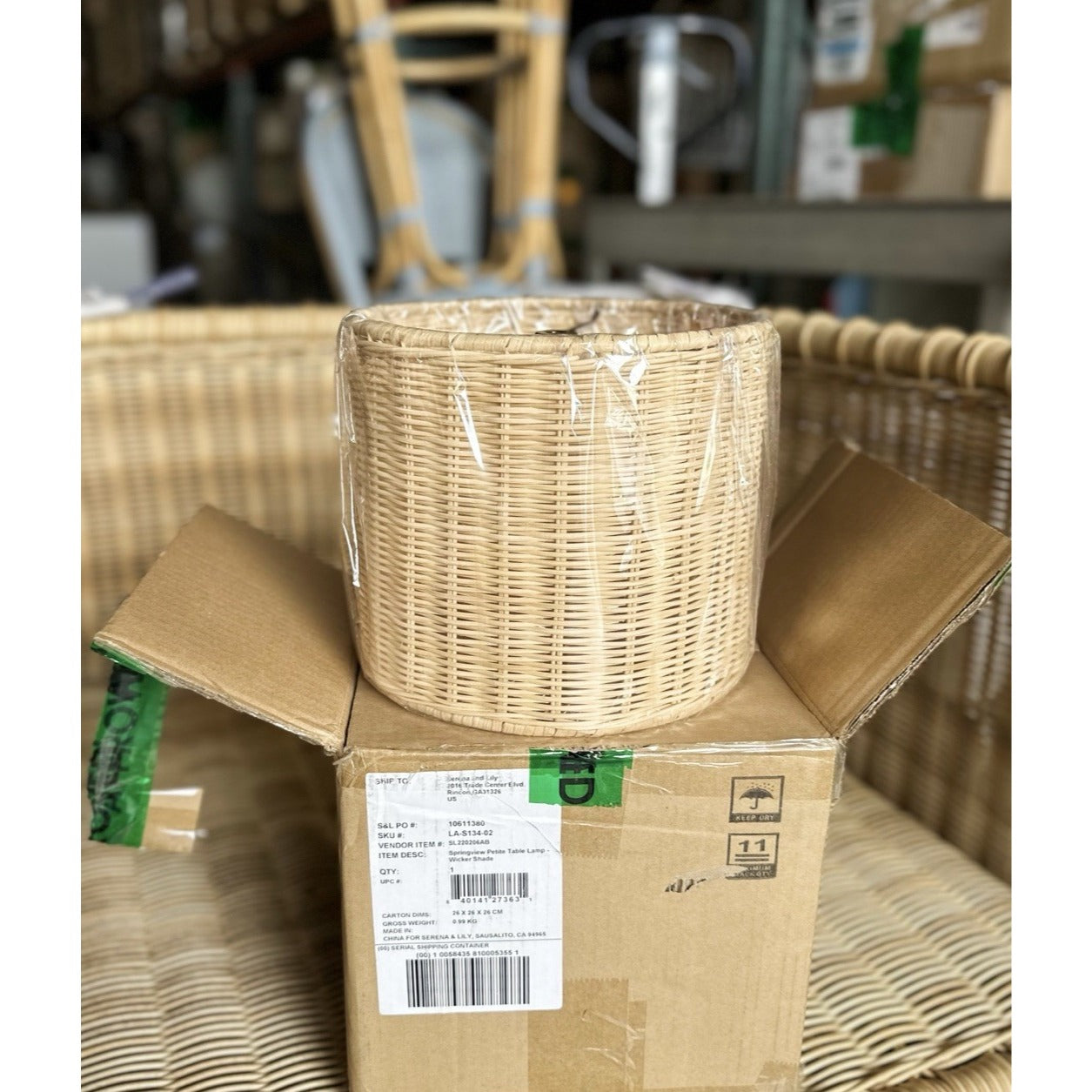 Springview Petite Lamp Drum Shade-Rattan/Wicker-Natural Brown