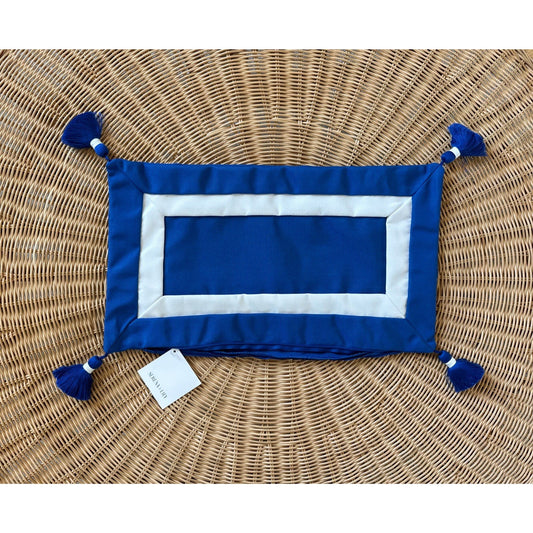 Sunbrella Border Frame Pillow Cover (12”x21”)-Blue - The Home Decor Outlet