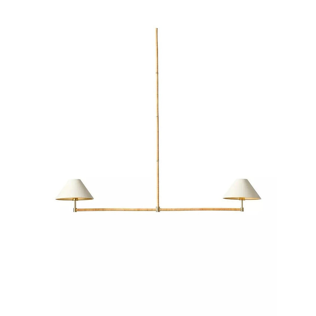 Madera Linear Rattan Pendant-Brass Gold - The Home Decor Outlet