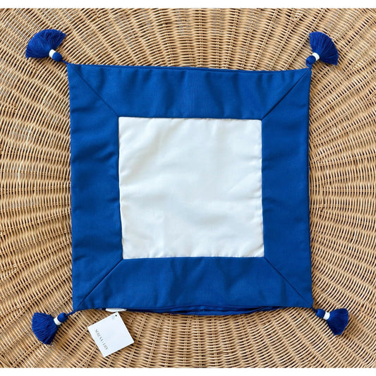 Sunbrella Border Frame Pillow Cover (20” SQ)-Blue - The Home Decor Outlet