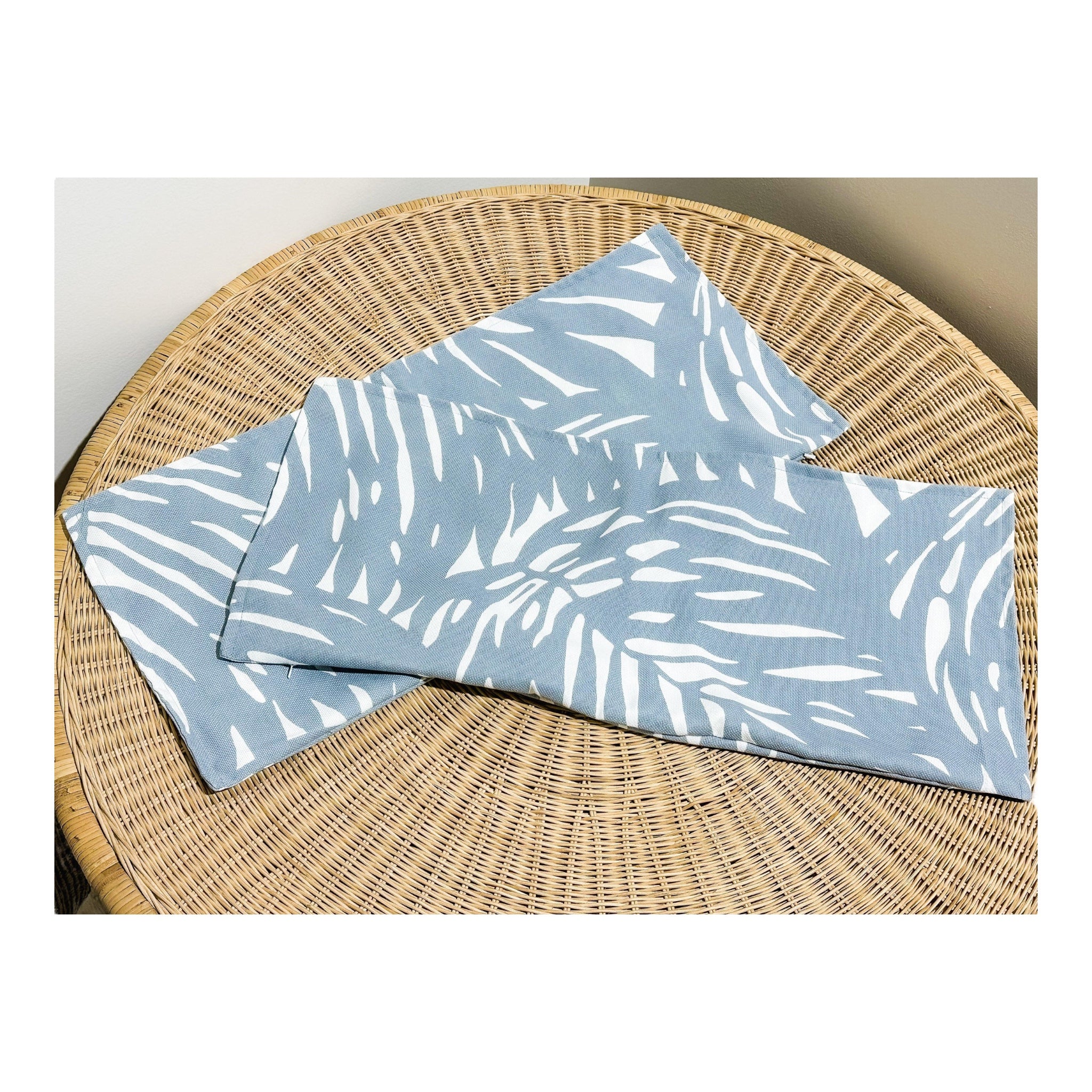 Palm Pillow Cover (14”x30”)-Coastal Blue - The Home Decor Outlet