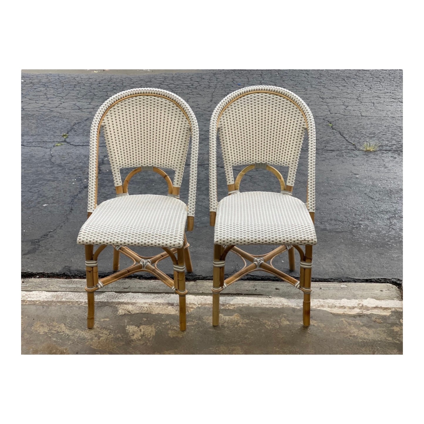 Riviera Rattan Dining (Side) Chair-Fog/White