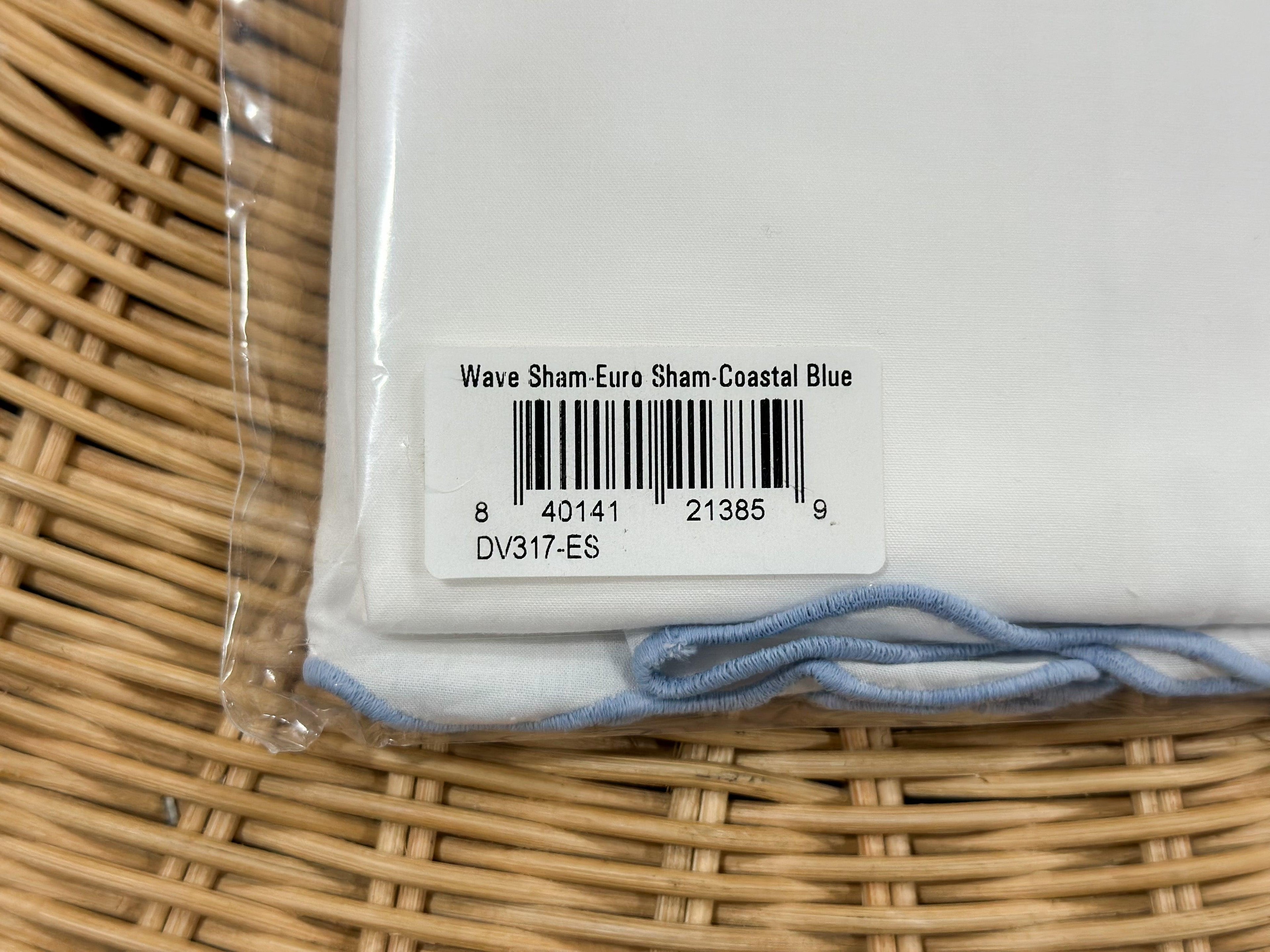 Wave Percale Euro Sham-Coastal Blue - The Home Decor Outlet