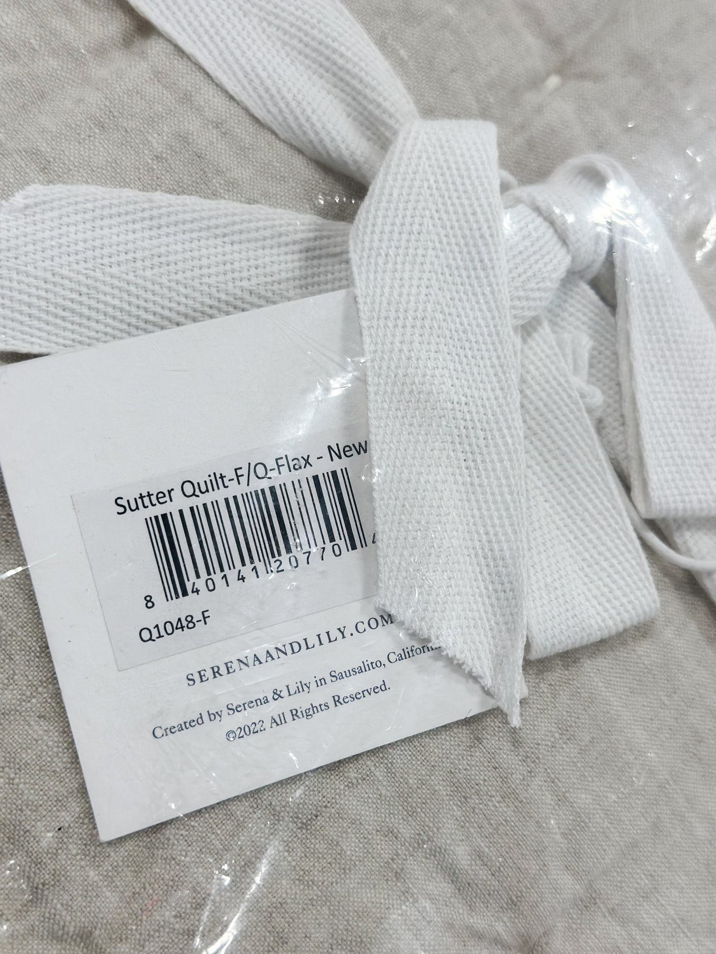 Sutter Linen Quilt (F/Q)-Flax - The Home Decor Outlet