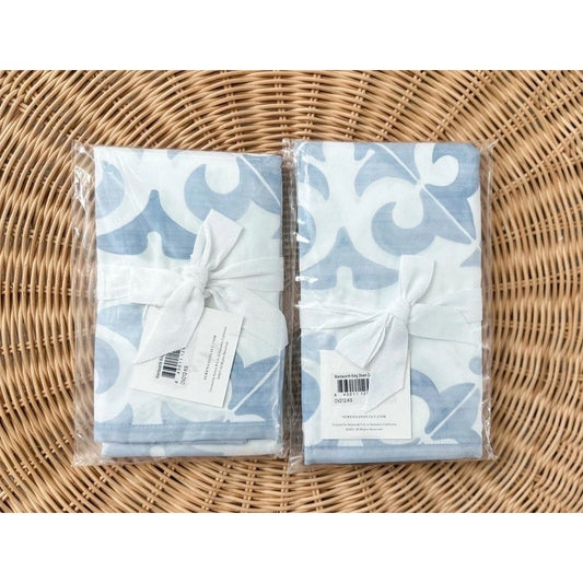 Wentworth Percale King Shams (Set of 2)-Coastal Blue - The Home Decor Outlet