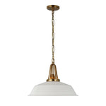 Lenox Pendant (14” DIAM)-Antique Burnished Brass/Matte White Shade