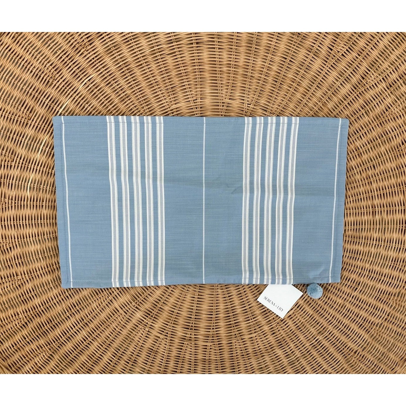 NEW Serena & Lily Perennials Lake Stripe Pillow Cover (12”x21”)-Coastal/Sky Blue - The Home Decor Outlet