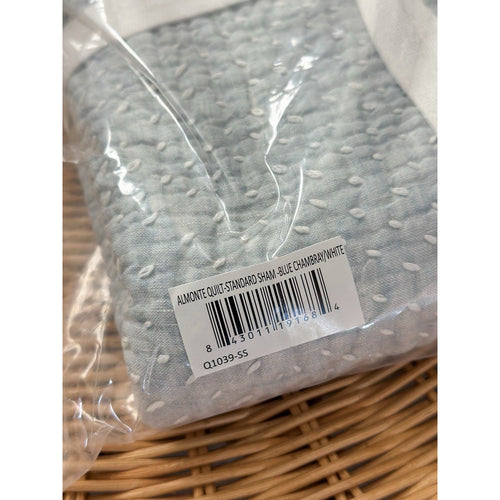 Almonte Standard Pillow Sham-Blue Chambray/White - The Home Decor Outlet