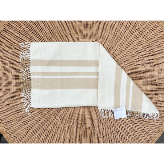 Avery Alpaca Pillow Cover (14”x30”)-Ivory Beige/Wheat Brown
