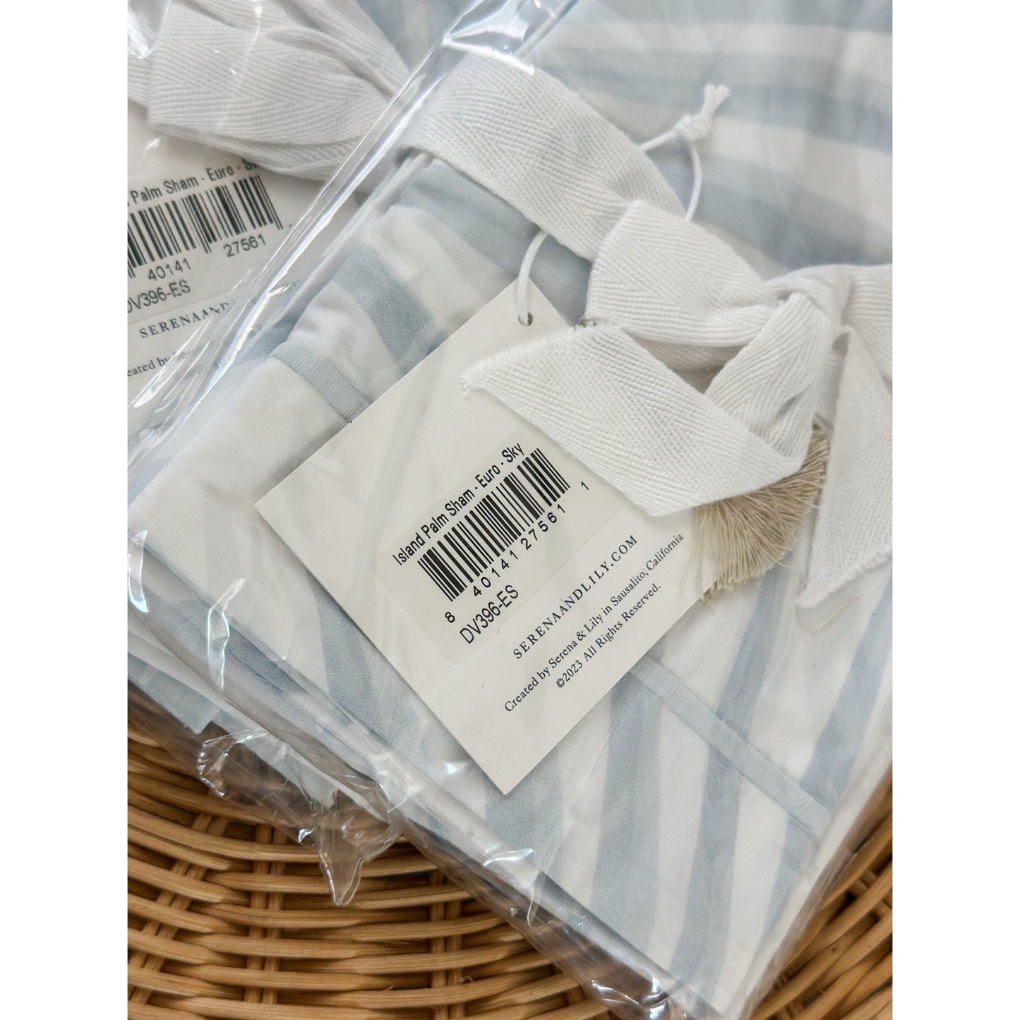 Island Palm Percale Euro Pillow Sham-Sky Blue