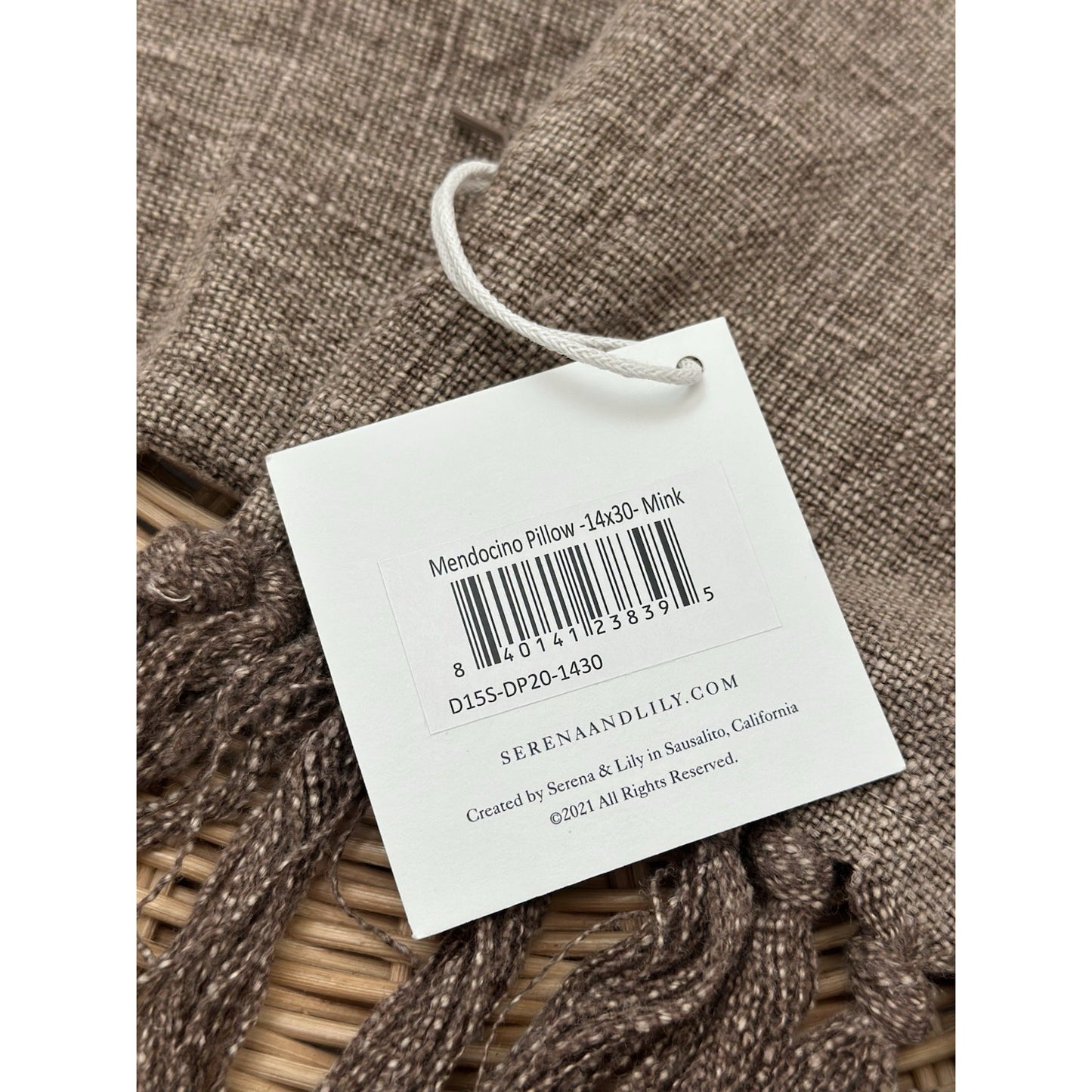 Mendocino Pillow Cover (14”x30”)-Mink Brown