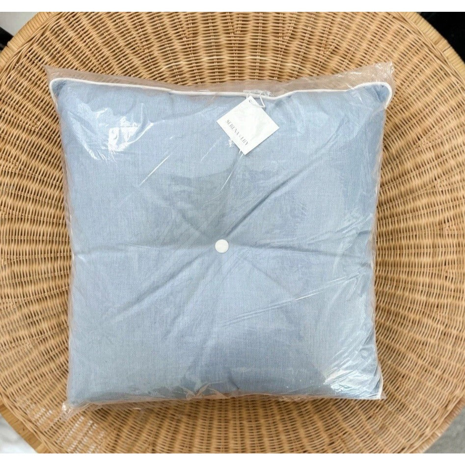 Sunbrella Lido Outdoor Pillow (24” SQ)-Coastal Blue