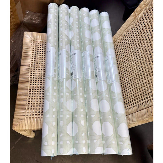 Trellis Wallpaper-Pistachio Green
