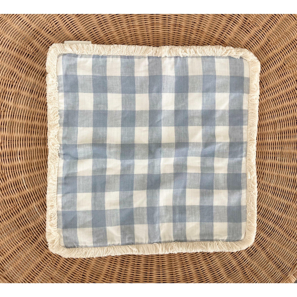 Classic Linen Gingham Pillow Cover (20” SQ)-Coastal Blue - The Home Decor Outlet