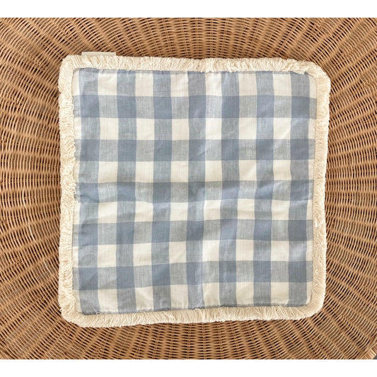 Classic Linen Gingham Pillow Cover (20” SQ)-Coastal Blue - The Home Decor Outlet
