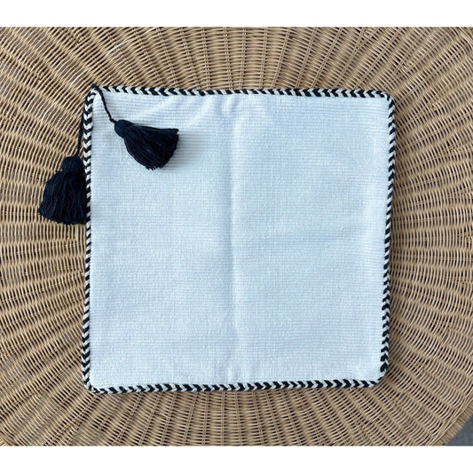 Ridgeline Pillow Cover (20” SQ)-White/Navy Blue