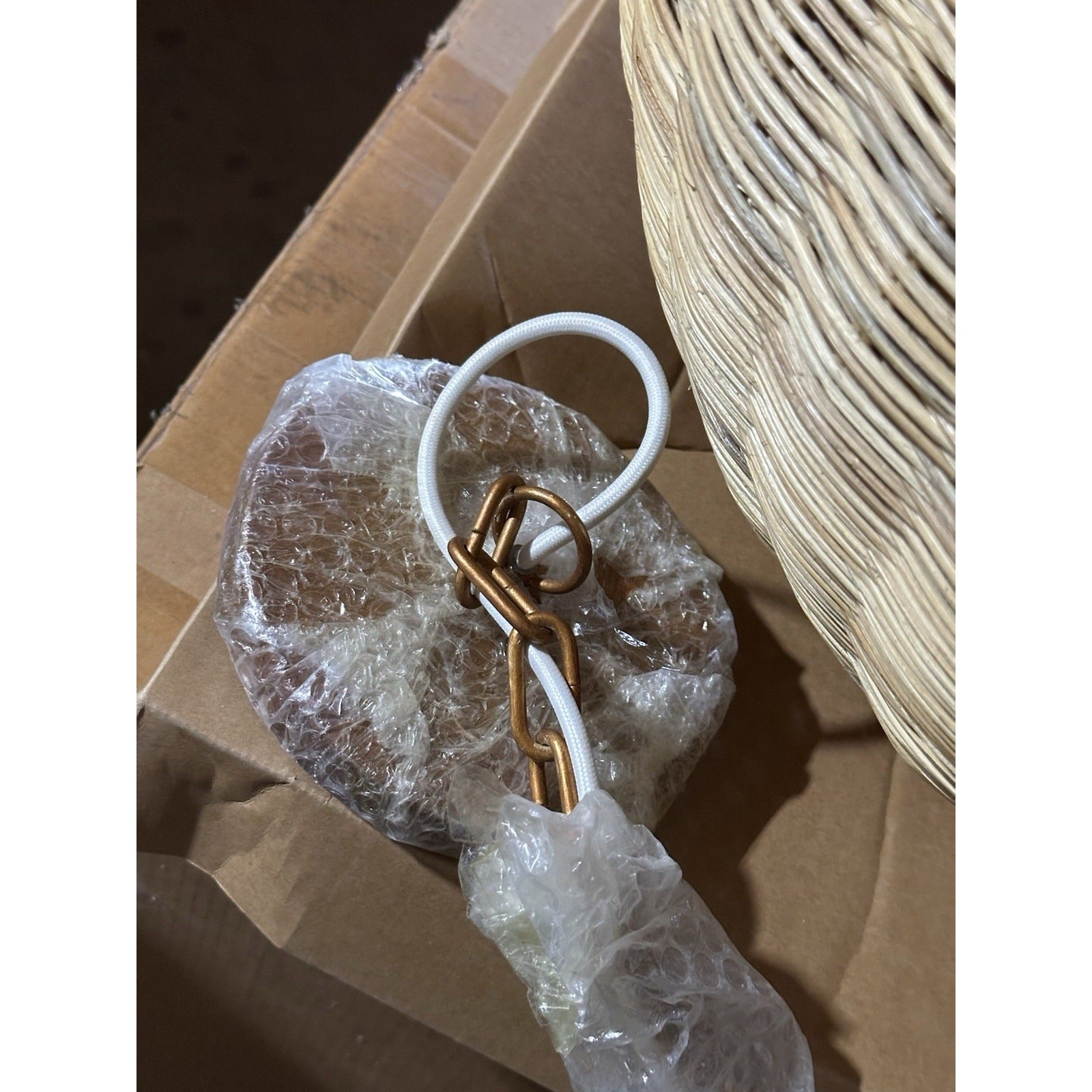 Santa Barbara Rattan Round Pendant (26” DIAM)-Natural Brown