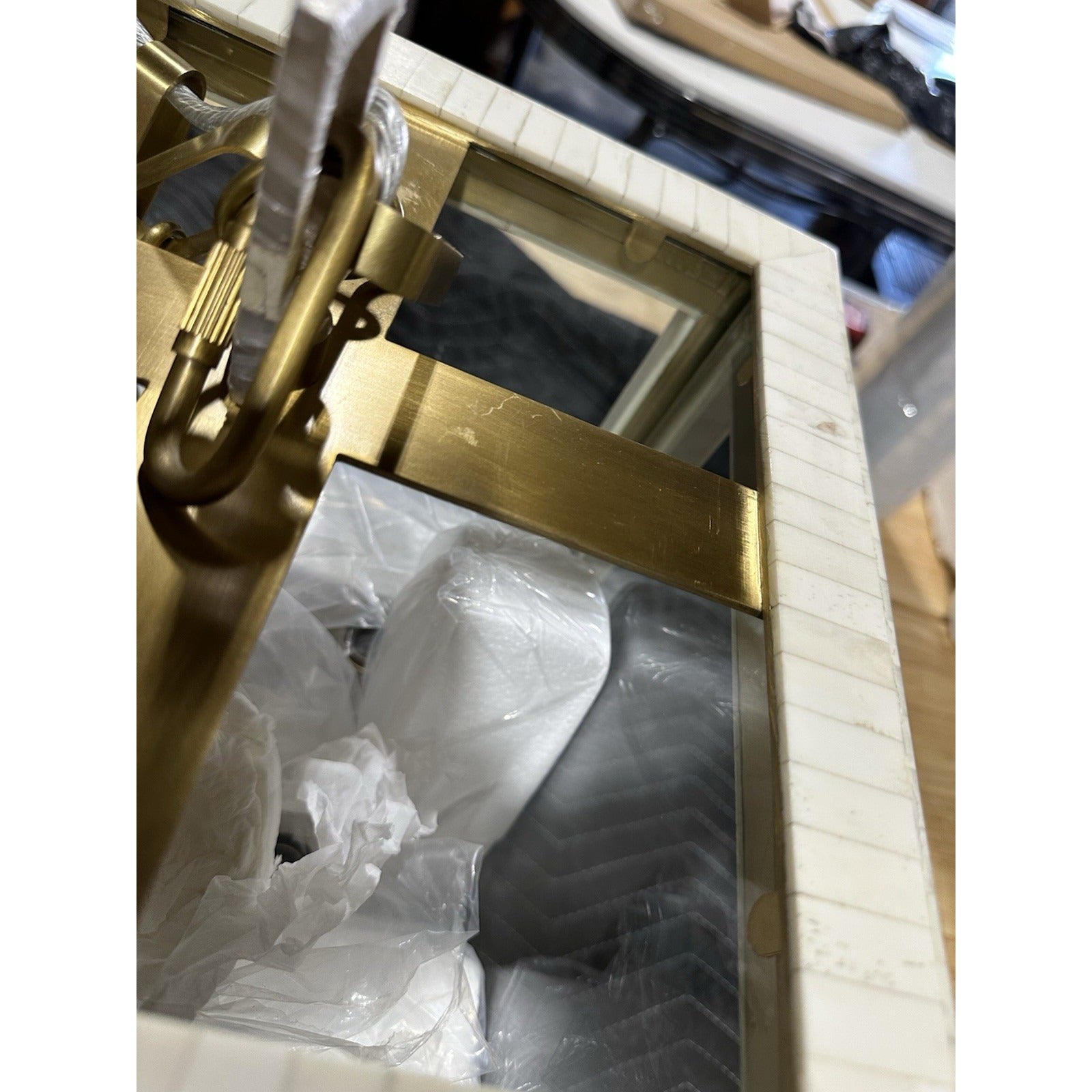 Greenport Lantern-Beige/Brass