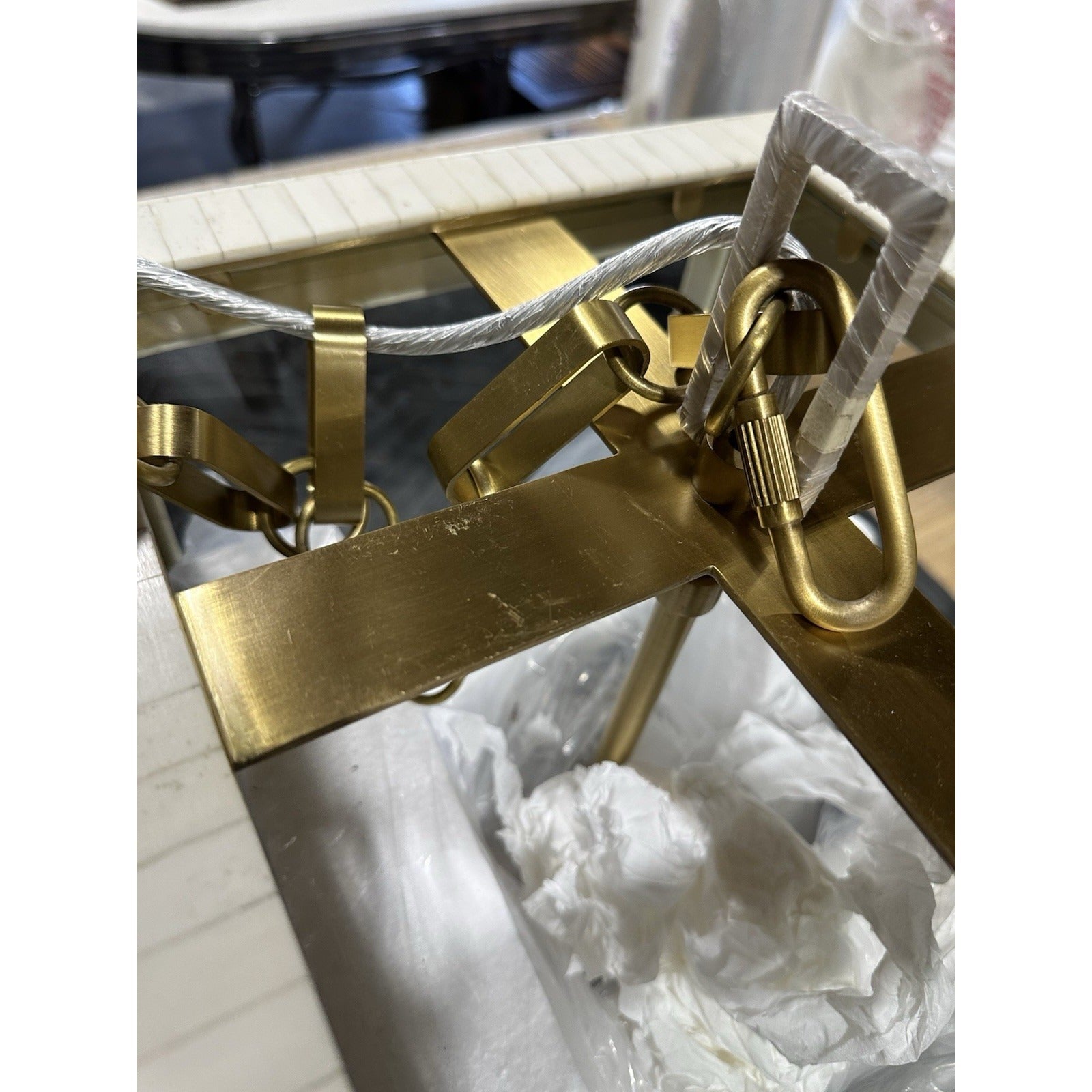 Greenport Lantern-Beige/Brass