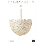 Atwater Coconut Shell Pendant-Beige/White