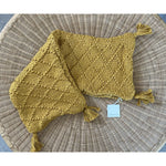 Fisherman's Knit Pillow Cover (14”x40”)-Ochre Yellow
